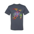 thumbnail image 2 of Wild Bobby, Cute Colorful Rainbow Cat Animal Lover Men's Graphic T-Shirt, Vintage Heather Blue, 3XL, 2 of 3