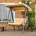 thumbnail image 2 of Outsunny 2 Seater Outdoor Swing Chair Porch Swing Bench with Canopy, Beige, 2 of 10