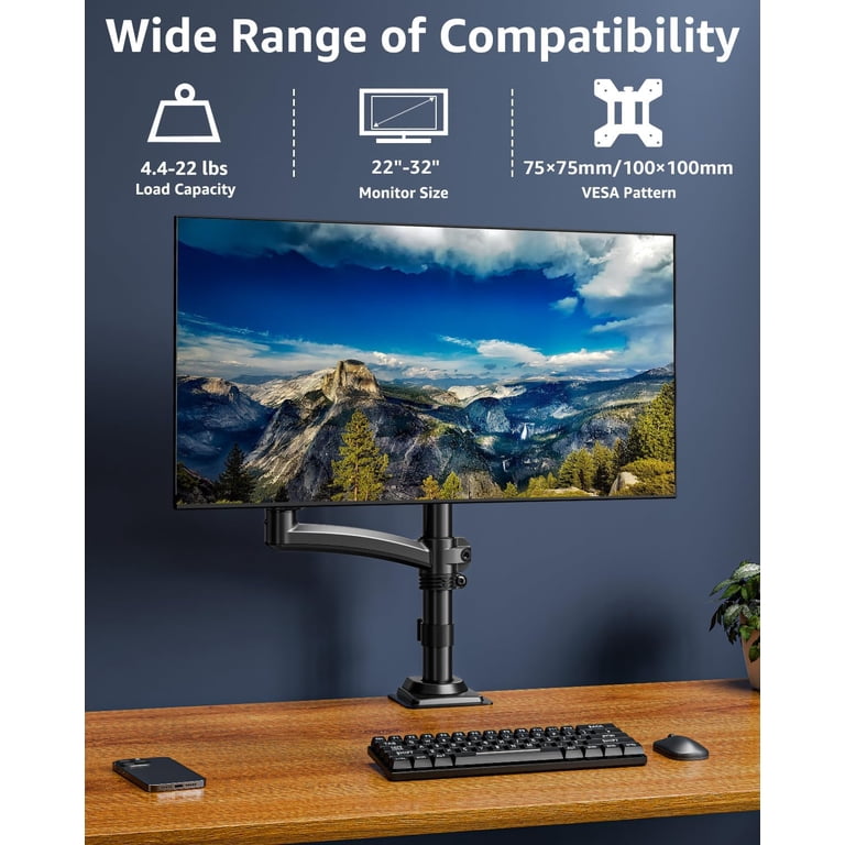 HOMOUNT Single Monitor Arm 22-32 Inch Full Motion photo 8
