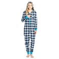 thumbnail image 1 of Ashford & Brooks Women's Flannel Hooded One Piece Pajama Union Jumpsuit - Navy/Blue - 3X-Large, 1 of 5