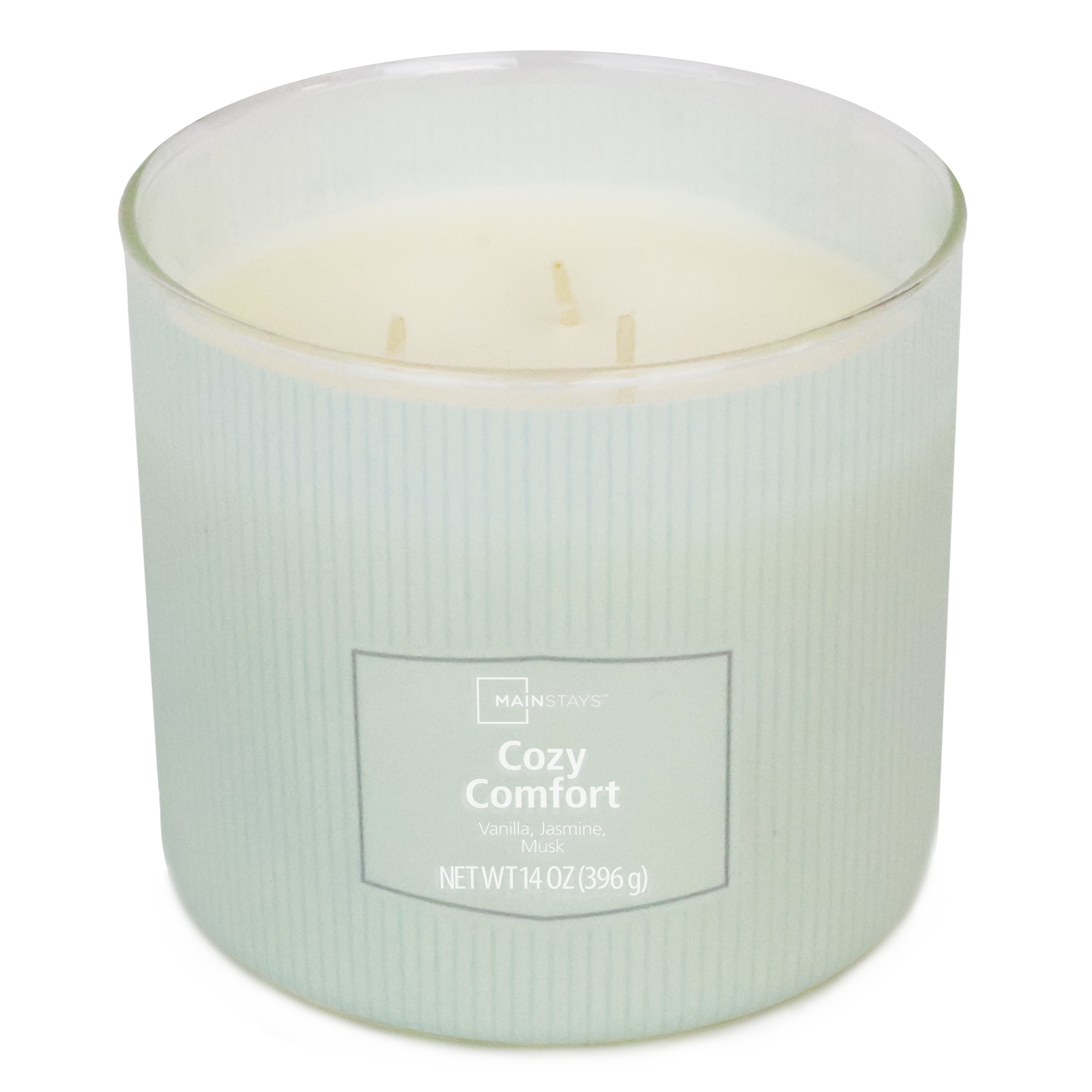 Mainstays 3-Wick Textured Wrapped Cozy Comfort Scented Candle, 14 oz