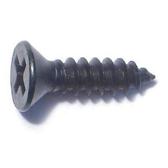 #8 x 5/8" Black Steel Phillips Flat Head Sheet Metal Screws (25 pcs.)
