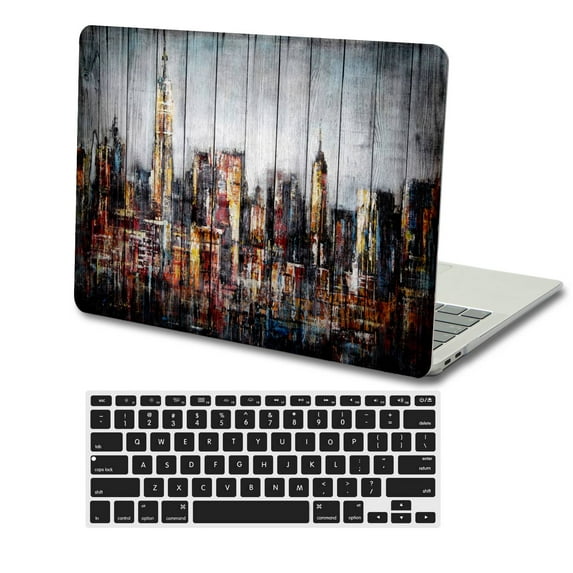 KSK KAISHEK Hard Protective Shell Case Cover for MacBook Pro 15 inchs 2019 - 2016 A1990 A1707 + Black Keyboard Cover, Wood grain 99