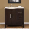 thumbnail image 3 of HYP-0912-CM-UWC-36-L Kimberly 36" Single Left Sink Cabinet with 3 Drawers  2 Doors  Cream Marfil Marble Top and Undermount White Ceramic Sink (3 Holes) in Dark Brown Finish, 3 of 5