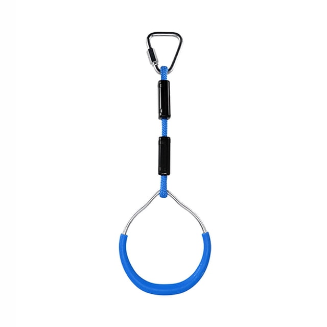 WEUVEB 2Pcs Gymnastics Toys Blue Iron Round Training Rings for Children Outdoor Play