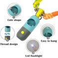 thumbnail image 2 of Dog s Holder with LED Flashlight and Metal Carabiner Pet Waste Bags Dispenser with 5 Rolls of Green Leak-Proof Bags Hook and Loop Fastener and 6 LR44 Button Cell Batteries Included, 2 of 7