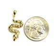 thumbnail image 2 of 14k yellow gold Rattle snake reptile Pendant charm diamond cut fine jewelry 1.7g, 2 of 12