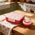 thumbnail image 4 of Lunch Box, 1900ML Bento Container with Soup Bowl and Utensils, Leakproof Compartment for Work Travel, 9x7.8 Inch, 4 of 8