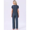thumbnail image 4 of DARING DIVA Pajamas V Neck Top Drawstring Pants Sleepwear Lounge Sets L Blue Dot, 4 of 7