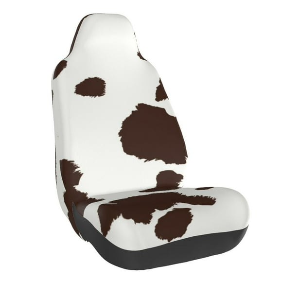 Saiise Brown Cow Print The Car Seat Cover Universal Fit for Cars SUVs Trucks, Elastic Strap for Secure Fit, Easy to Install and Clean