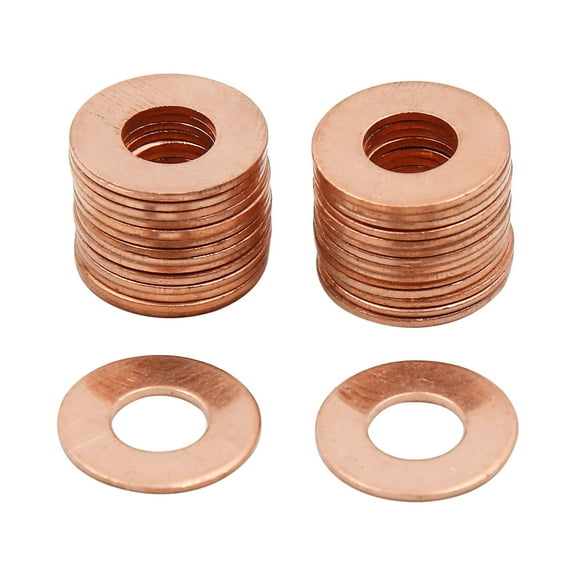 30pcs 8mm Inner Dia Copper Washers Flat Sealing Gaskets Ring for Cars