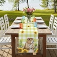 thumbnail image 4 of Table Runners 108 Inches Long Dress Scarves, Groundhog Day Farmhouse Coffee/Dining/Kitchen Table Runner for Living Room, Yellow Plaid Sunflower Spring Floral 13x108 Inch, 4 of 9