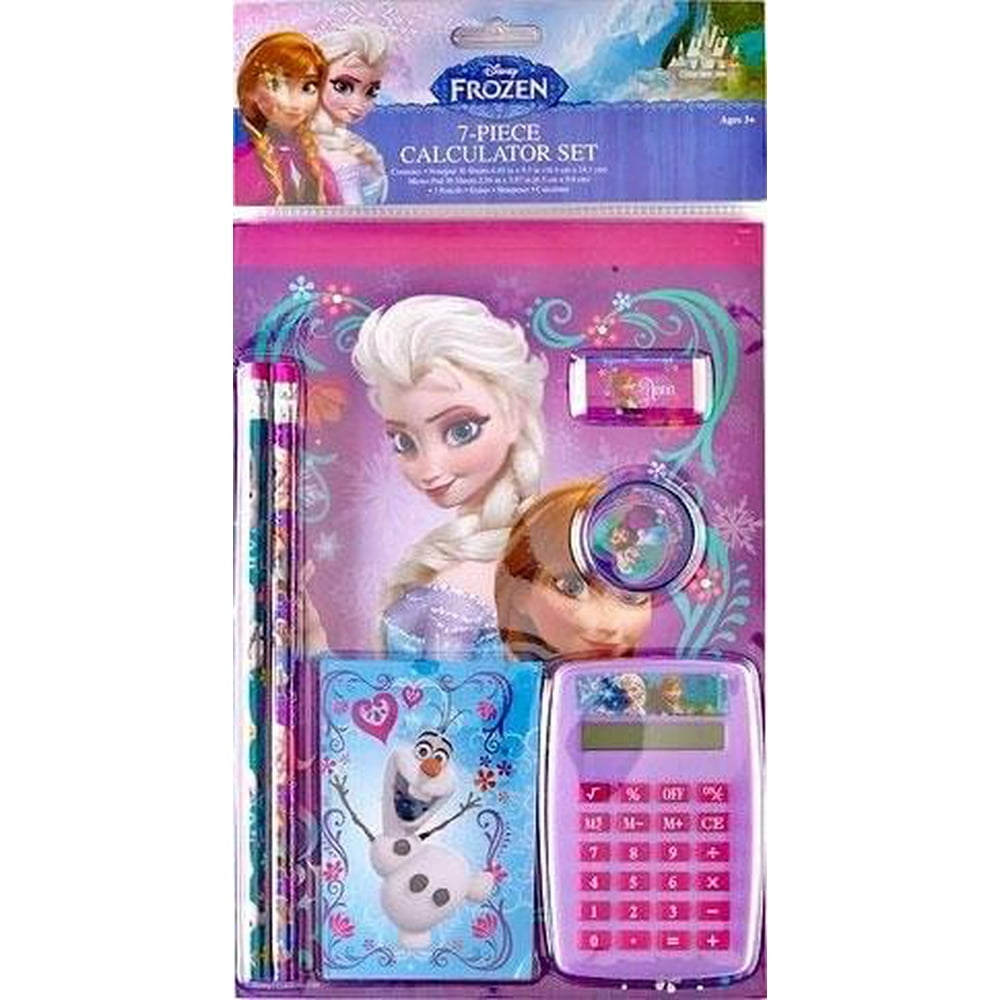 Disney Frozen School Supply Calculator Stationary 7 Piece Set Walmart