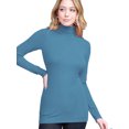thumbnail image 3 of Made by Johnny Women's Long Sleeve Rib Turtleneck Top Pullover Sweater XS DENIM, 3 of 6