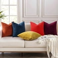 thumbnail image 6 of COOKCOK Chenille Black Throw Pillow Covers 18x18 Inch Set of 2, Decorative Soft Couch Pillow Covers Solid Dyed Accent Farmhouse Neutral Square Pillow Cases for Sofa Bed Living Room, Blue, 6 of 8