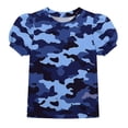 thumbnail image 2 of WPPGONE Toddler Girls Camo Tunic T Shirt Puff Short Sleeve Classic Camouflage Print Graphic Tees Crewneck Breathable Activewear Daily Outdoor Sport Play Outfits Apparel, 2 of 8
