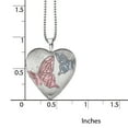 thumbnail image 2 of Primal Silver Sterling Silver Rhodium-plated 20mm with Enameled Butterflies Heart Locket with 18-inch Box Chain, 2 of 6