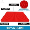 thumbnail image 3 of Zulay Kitchen 4 Pack Silicone Trivet Mat Set 7”x7” Silicone Pot Holders - Red, 3 of 6
