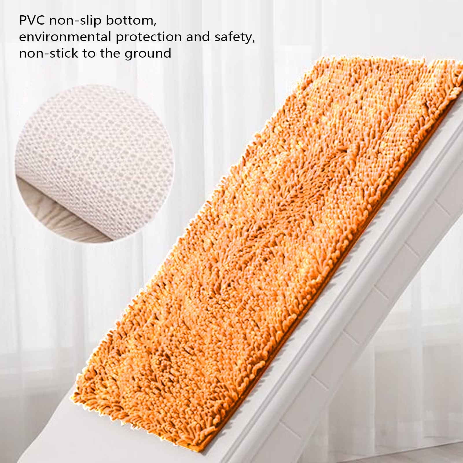 Kingtowag Bath Mat, Orange Bathroom Carpet Absorbent Bathroom Mat Soft and Comfortable Furry Thickened Bathroom Carpet Machine Washable Reusable, 1Pc Bathroom Mat Orange