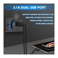 thumbnail image 2 of 12V Power Adapter Dual USB Car Charger Car Cigarette Lighter Socket For Marine Motorcycle Boat RV Modification Charger ,Variety of Features, 2 of 6