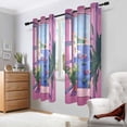 thumbnail image 2 of Yayeee Window Curtains Light Filtering 63"x42" Grommet Panel Pair Home Living Room Decor, Purple Window Scene, 2 of 7