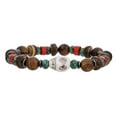 thumbnail image 6 of Hot Selling Coconut Shell Wood Chip Turquoise Cross Bracelet - Handmade Beaded Elastic Wood Wristband for Men, Hip-Hop Style, 6 of 11