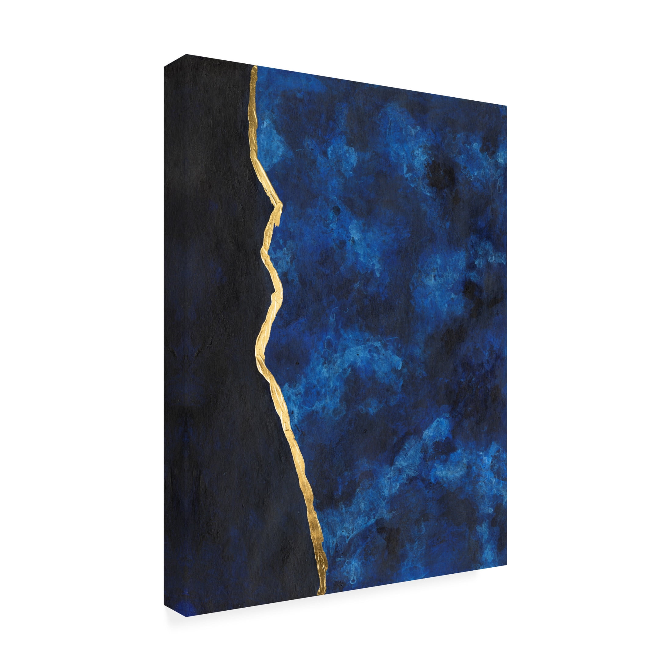 Canvas Wall Art - Michael Willett 'Gilt Indigo II' Wall Art for Living Room, Bedroom, or Office Décor by Trademark Fine Art - 14 x 19 Inches
