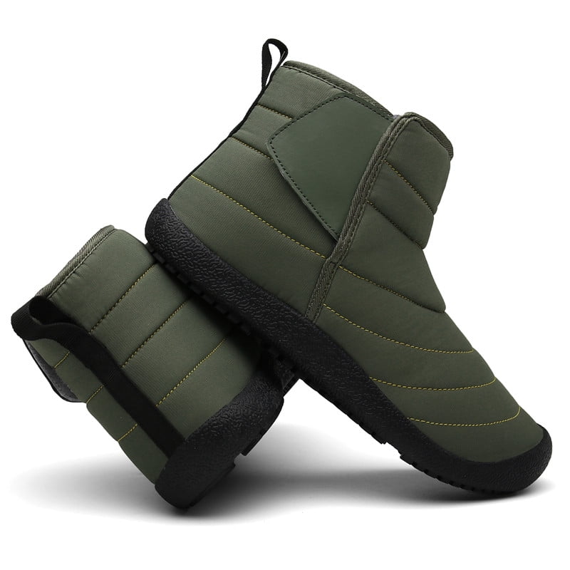 men outdoor waterproof warm lining hook loop casual ankle boots