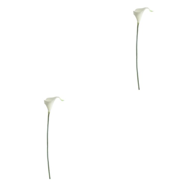 Ounissouiy Atmósfera romántica con cala simulada: alta adaptabilidad para varios entornos de decoración del hogar PU duradero Estambre amarillo estambre amarillo blanco 2Conjunto