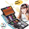 thumbnail image 3 of KINSPORY 139 pack Deluxe Portable Double Layers Coloring Drawing Kit with Sketch Pads, Art Set Gift for Artist Adults Beginners Kids (Blue), 3 of 6