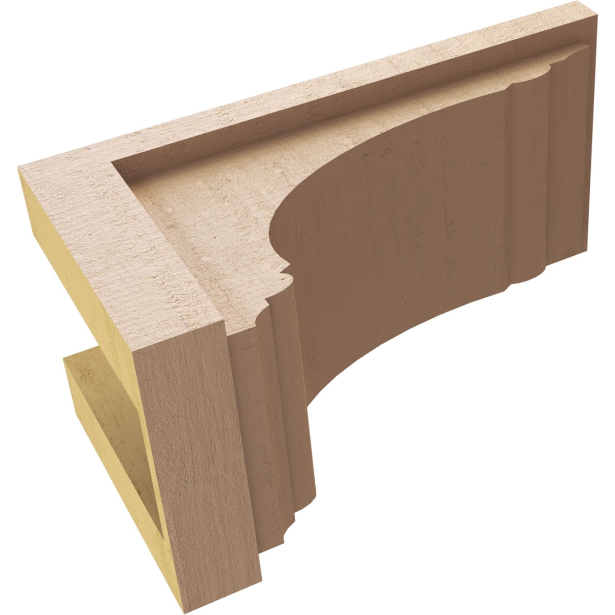 6"W x 12"D x 6"H Wide Warren Rough Cedar Woodgrain TimberThane Corbel, Primed Tan