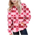 thumbnail image 1 of Sudadera con capucha para niña, para el Día de San Valentín, con estampado de color, de manga larga, informal, deportiva, con capucha, de manga larga, con inserciones en los hombros, blusa de poliéste, 1 of 6