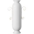 19.25 in Tall Decorative White Metal Floor Vase with 2 Gold Handles