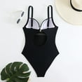 thumbnail image 5 of VgaVtl Spaghetti Straps One Piece Bathing Suits for Women Women Swimsuits Mesh Solid Color Beachwear Swimsuits,Black L, 5 of 7