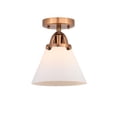 thumbnail image 2 of Innovations Lighting  Nouveau 2 Cone - 1 Light 8" Semi-Flush Mount Antique Copper/Matte White, 2 of 5