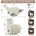 thumbnail image 2 of Swivel Rocking Recliner Chair for Small Space, Manual Swivel Glider Recliner for Nursery,RV,Rocking Recliner with Footrest and Side Pocket,Breathable Leather, 2 of 6