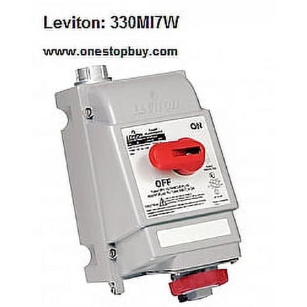 Leviton 330MI7W Pin and Sleeve Mechanical Interlock 30 Amp 480 Volt 2P 3W NA-Rated - Red