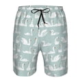 thumbnail image 4 of Naloa White Swan Men's Beach Shorts, Surfing shorts, Swim trunks, Quick Dry Swim Trunks for Surfing Beach Fun - Small, 4 of 9