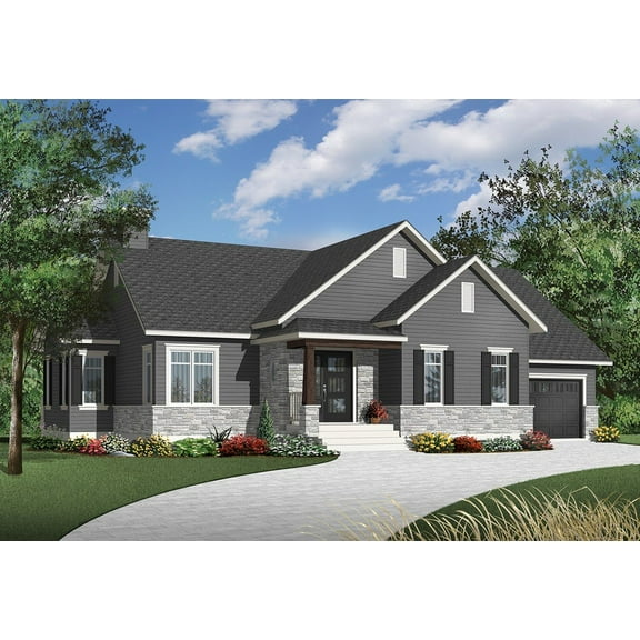 728-31331: Small & affordable Craftsman 2 Bed, 1 Bath Luxury Home Plan, 1314 Sq Ft: Full Blueprints with License to Build by Home Plan Marketplace - Lesuto