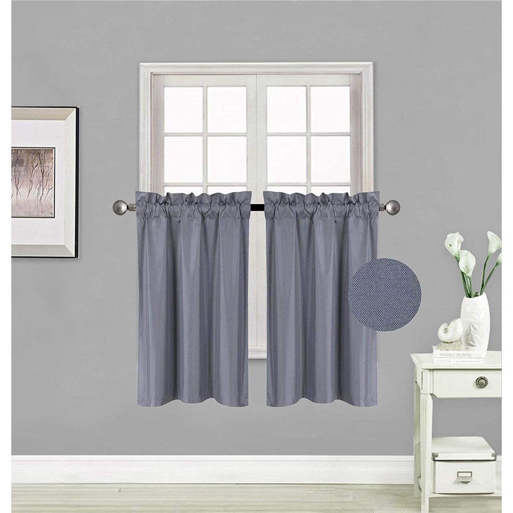 Rooney 2 Panels Thermal Insulated Room Darkining Tiers Curtain with
