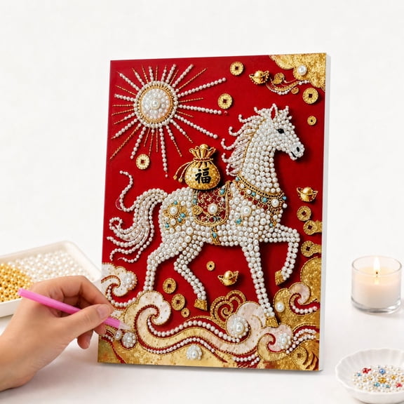 Christmas Diamond Art Painting Kit for Adults Pearl Art Craft Kit Festive Holiday Wall Decor and Beginner Friendly Diy Project