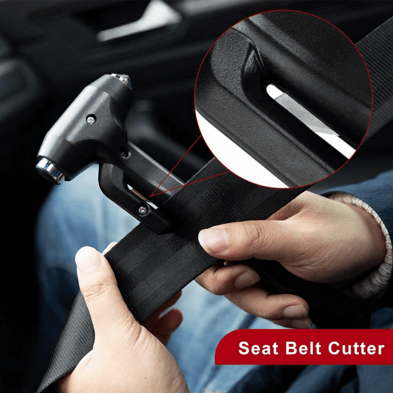 2-Pack Car Safety Hammer, 3-in-1 Auto Emergency Escape Hammer with Window  Breaker and Seat Belt Cutter, Striking Emergency Escape Tool for Car 