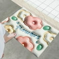 thumbnail image 2 of OUSITAID 3D Floral Anti Fatigue Kitchen Rug 15.7” x 23.6” Non Slip Thick Cushioned Bathroom Floor Mat Comfort Waterproof Standing Mat, 2 of 8