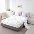 thumbnail image 5 of Erosebridal Colorful Flower Twin Bedding Sets for Girls, Rainbow Polka Dots Bedding Comforter Set, Purple, Colorful Stars Reversible, 7pcs, 5 of 6