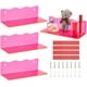thumbnail image 1 of Exhibidor de pared acrílico, juego de 4 estantes flotantes rosas para el hogar. Repisas colgantes para almacenamiento., 1 of 9