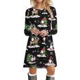 thumbnail image 2 of Wangmeiwg Christmas Dresses for Women Stylish Flowy T-Shirt Dress for Women Casual Comfort with Elegant Print Design and Relaxed Fit M Black, 2 of 7