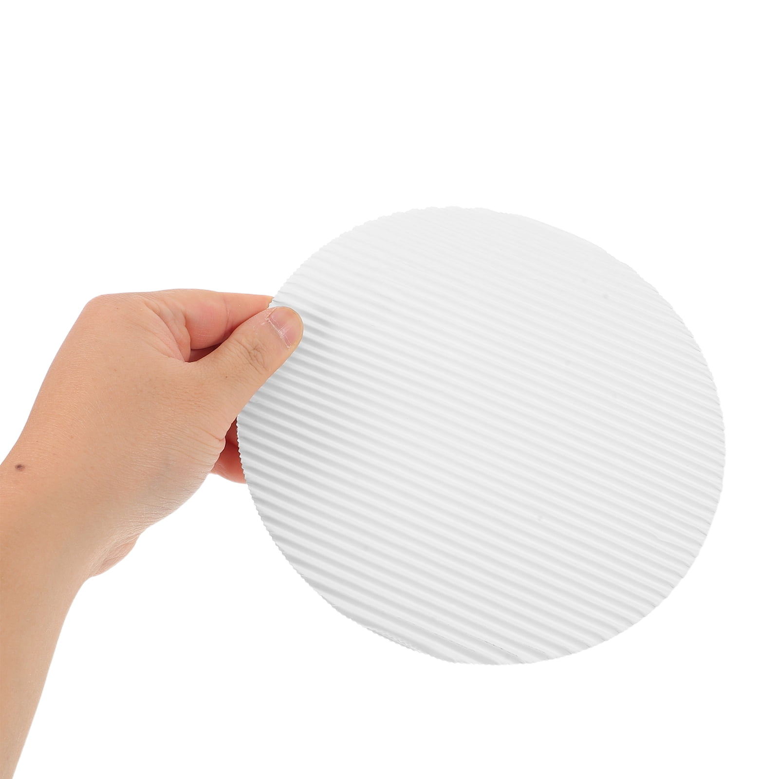 OUNONA 100Pcs Beige Corrugated Pizza Baking Paper Sheets Oil Proof and Heat Insulation Pizza Mat