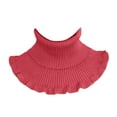 thumbnail image 2 of dianhelloya Female Winter Turtleneck Collar Solid Color Breathable Knitted Scarf Neck Gaiter Red, 2 of 8