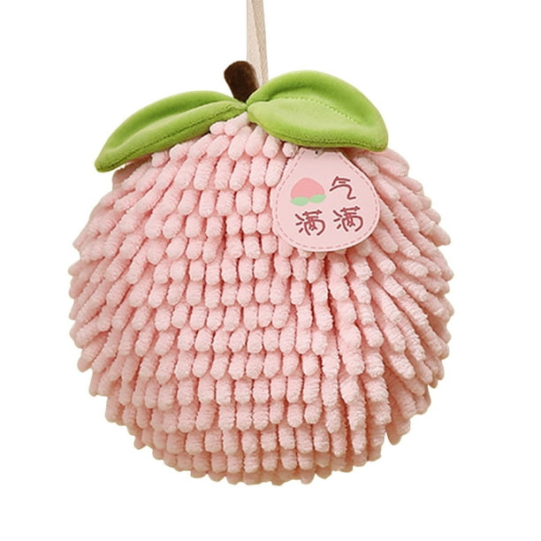Toalla de Mano con Forma de Bola de Frutas y Lazo para Colgar | Suave y Absorbente, 17 X 17 Cm, Decorativa para Cocina y Baño | Paquete de 1
