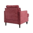 thumbnail image 6 of Accent Chair Armchair, Modern Chenille Upholstered Lounge Chair with Rubber Wood Legs and High Back Comfy Single Sofa Chair for Living Room Bedroom Office, Wine Red, 6 of 7